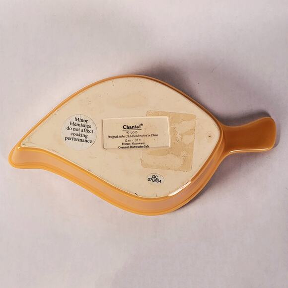 Chantal Ramekin Leaf 12-Ounce Bakeware Baking Dish Orange Enamel 93-LO15 Setof 3 - Picture 3 of 10